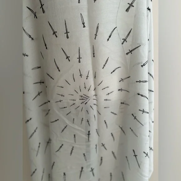 Rag & Bone Blue Scarf with Black Arrow Pattern - Picture 3 of 6